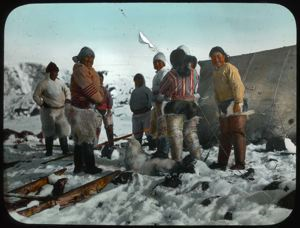 Image of Group of Eskimos [Inughuit] Near Cape York